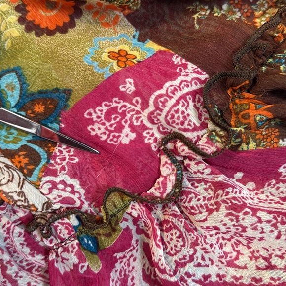 Eyeshadow Sheer Crochet Floral Paisley Open Front Blouse Vest Women’s XL Boho - Picture 8 of 8